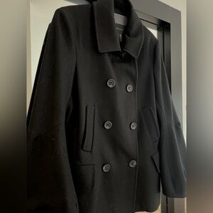 BCBG MAXAZRIA Peacoat, Black color, Size L, Wool